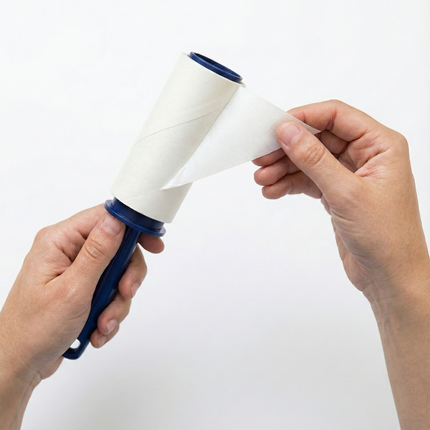 Rolo Adesivo Tira Pelos 60 Folhas c/ 2 Refis - Roupas, Sofá, Cama, Pelos de Pet